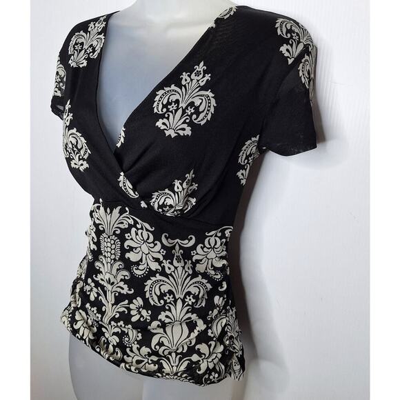 Vintage Y2K Susan Lawrence Sheer Mesh Babydoll Top Large Whimsygoth Coquette - Picture 2 of 9